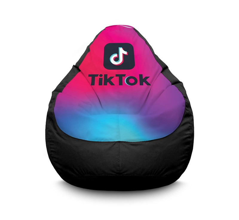 

Кресло мешок iPuff "Tik Tok. Logo and gradient. Black" Оксфорд XXL (90х125 см) Черный