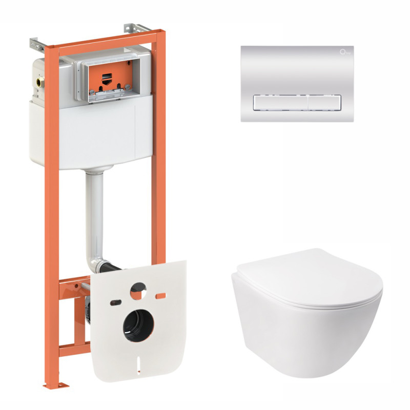 

Комплект Qtap инсталляция 3 в 1 Nest QT0133M425 с панелью смыва линейной QT0111M08381CRM и унитаз с сиденьем Jay QT07335176W (SD00043000)