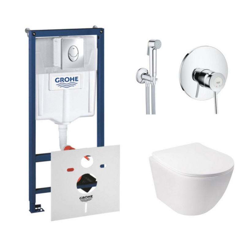 

Комплект инсталляция Grohe Rapid SL 38721001 и унитаз с сиденьем Qtap Jay QT07335176W + набор для гигиенического душа со смесителем Grohe BauClassic 2904800S (SD00038266)