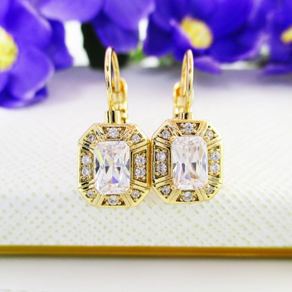 

Серьги Xuping с белыми фианитами позолота 18К 6913000
