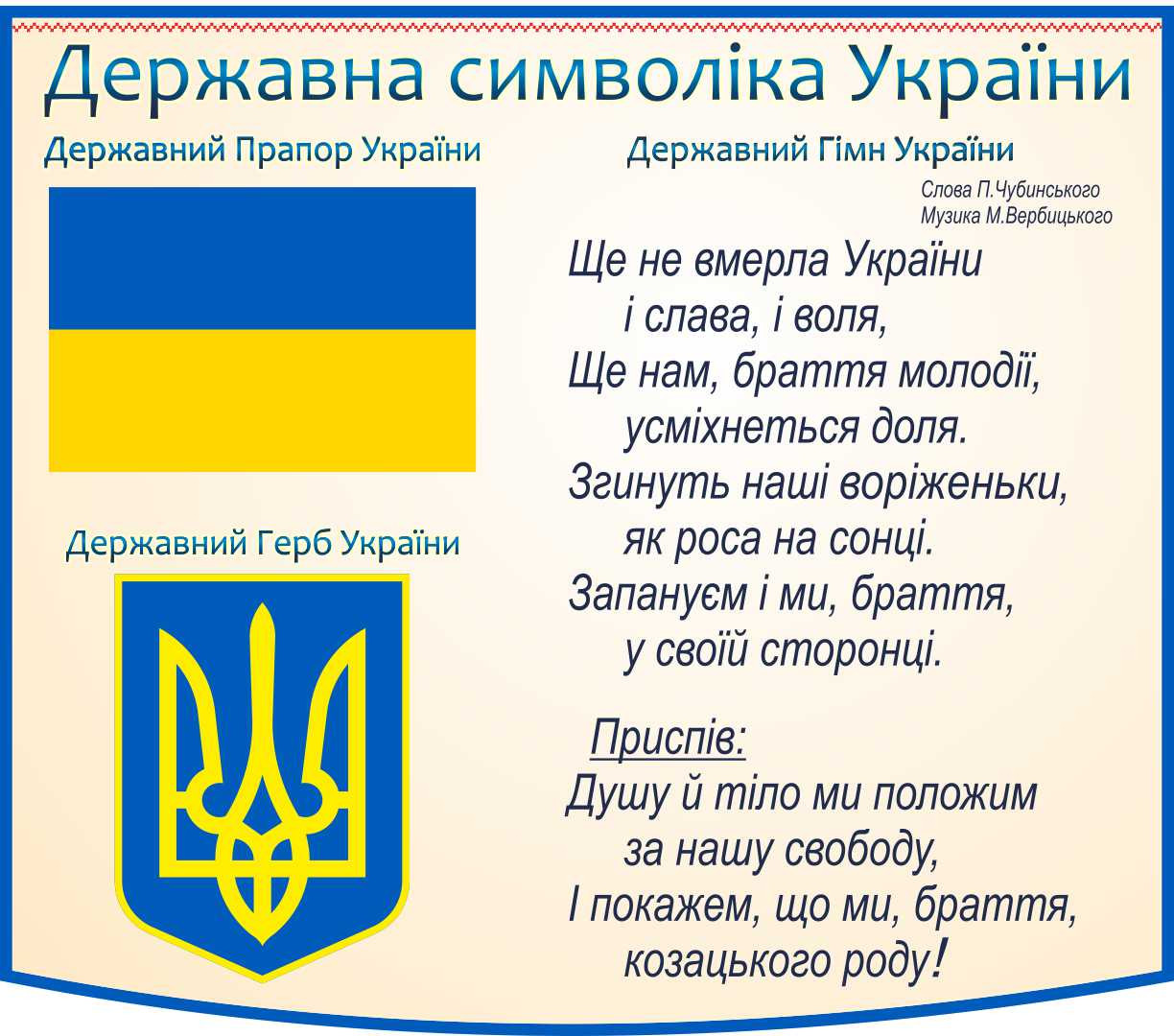 

Государственные символы Украины ColorIT СУ110017