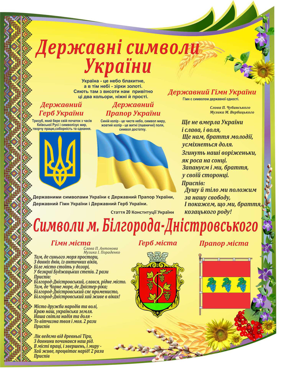 

Государственные символы Украины ColorIT СУ110008