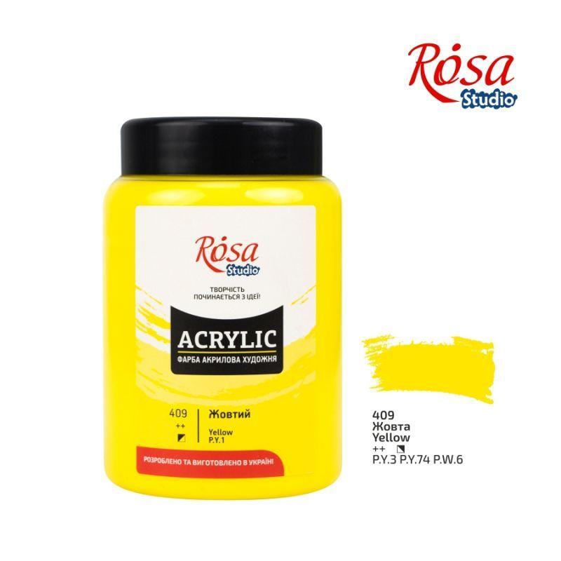 

Краска акриловая Rosa Studio 400 мл желтый средний (4823086706811)