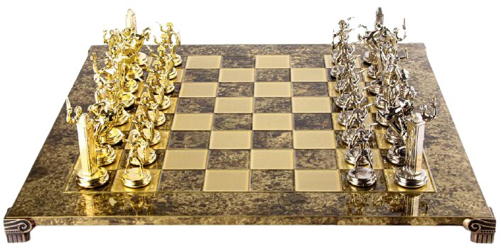 Акція на Шахматы ручной работы Manopoulos Греческая мифология, деревянная доска латунь, металлические фигуры, 54 x 54 см, 10 кг (S19BRO) від Rozetka UA
