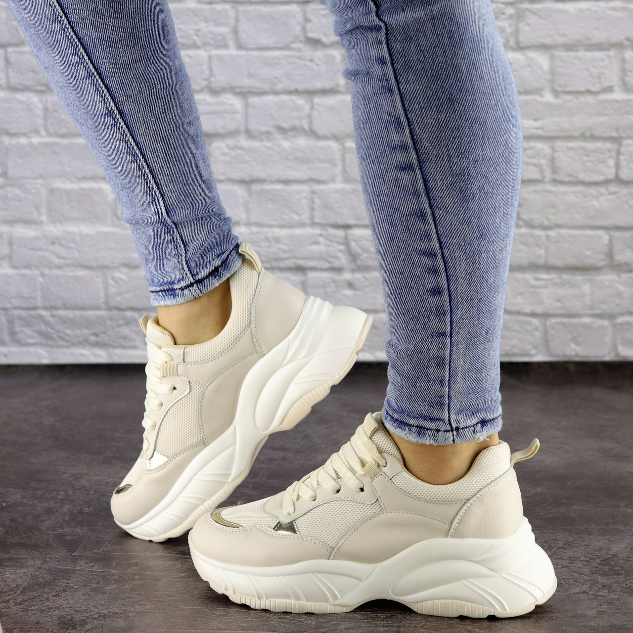 

Женские кроссовки Fashion Nano 1468 38 размер 24 см Бежевый