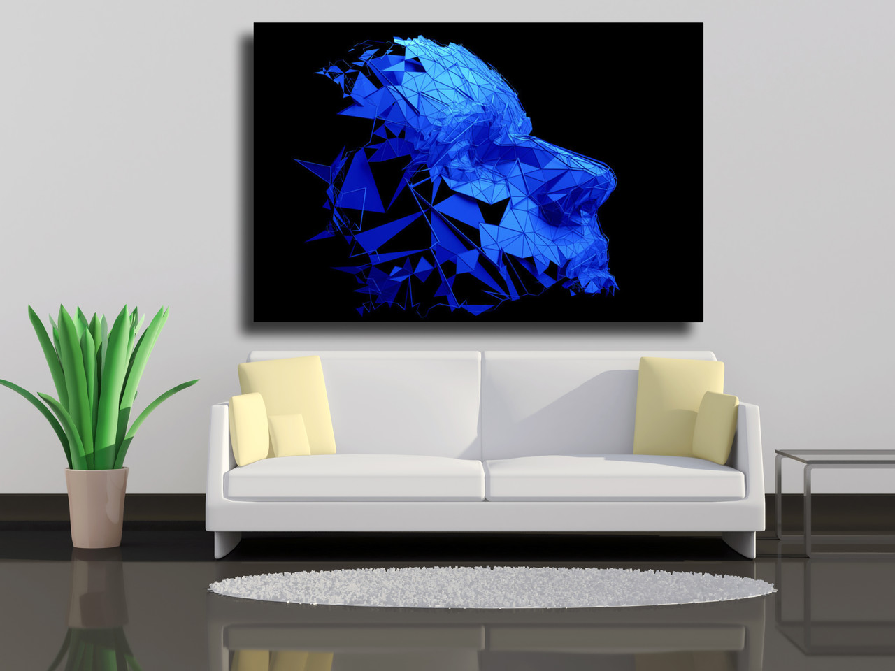 

Картина на холсте Многоугольное лицо человека 75х50