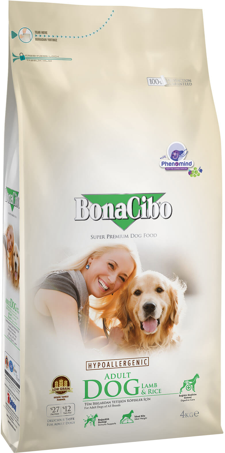 

Сухой корм для собак BonaCibo Adult Dog Lamb&Rice с мясом ягненка и рисом 4 кг