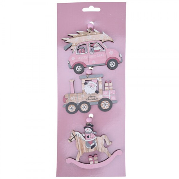 

Новогодний декор Подвески новогодние Xmass Pink Present декор новогодние подвески XmassPink 3 шт.