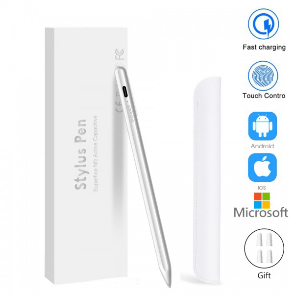 

Стилус универсальный Goojodoq Active Magnetic 9 Gen Plus Android IOS iPhone iPad Type-C 1.2mm White