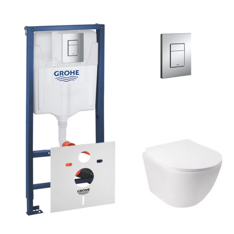 

Комплект инсталляция 4 в 1 Grohe Rapid SL 38772001 и унитаз с сиденьем Qtap Jay QT07335176W (SD00038244)