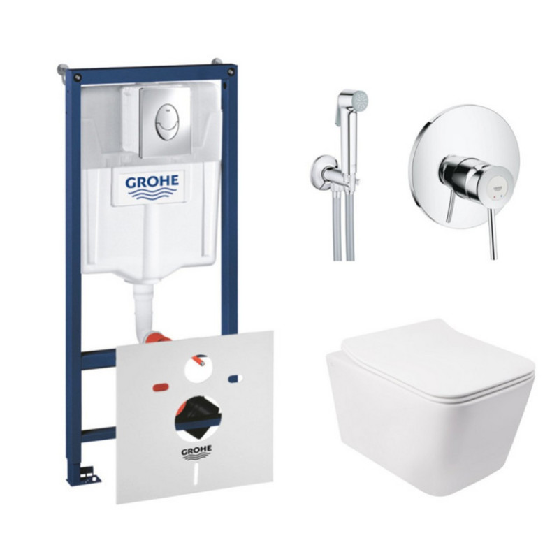 

Комплект инсталляция Grohe Rapid SL 38721001 и унитаз с сиденьем Qtap Crow QT05335170W + набор для гигиенического душа со смесителем Grohe BauClassic 2904800S (SD00038290)