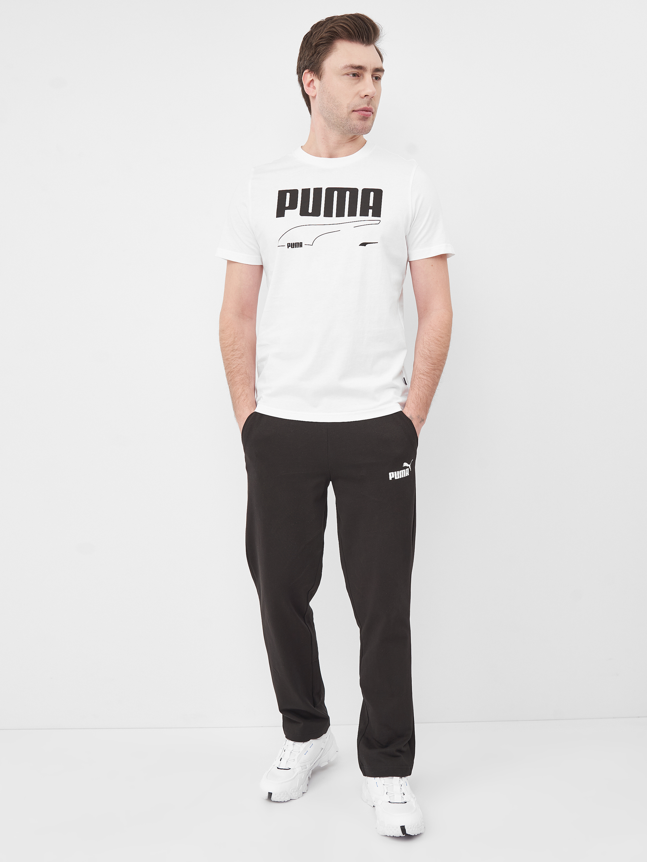 Акція на Спортивні штани чоловічі Puma Ess Jersey Pants 58674701 S Puma Black від Rozetka