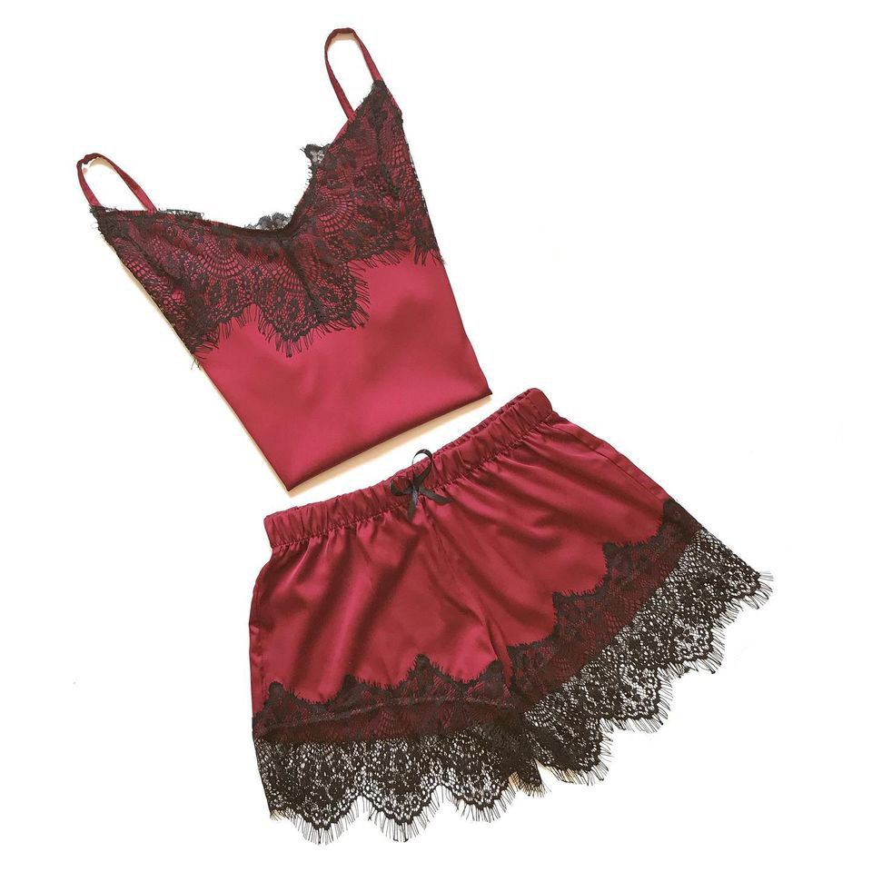

Пижамный комплект майка с шортами шелк Shuna Comfort​​​​​​​ Бордовый S/M