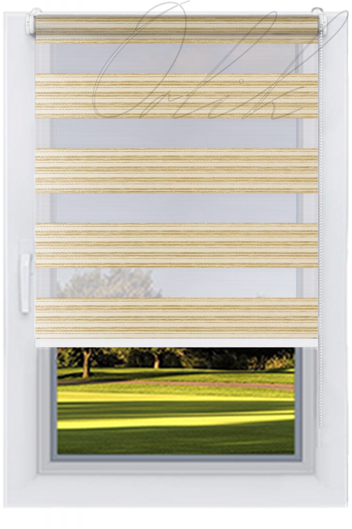 

Ролета тканевая DECOLUX 120х250 Меланж Шампань Д-Н вал 40 белый