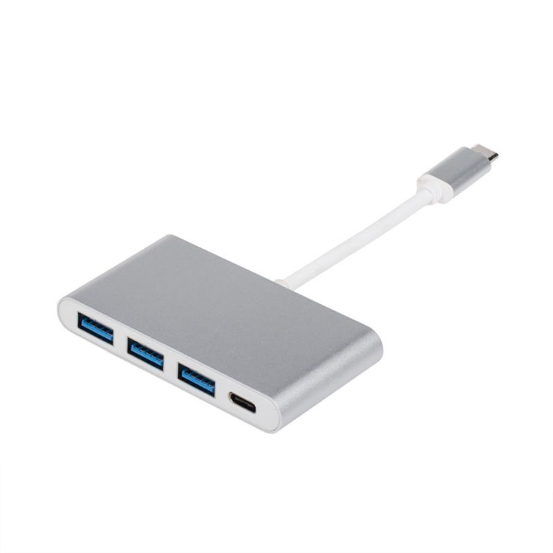 

Кабель Atcom USB-C to 3USB3.0+USB-C, 0.1м, металл
