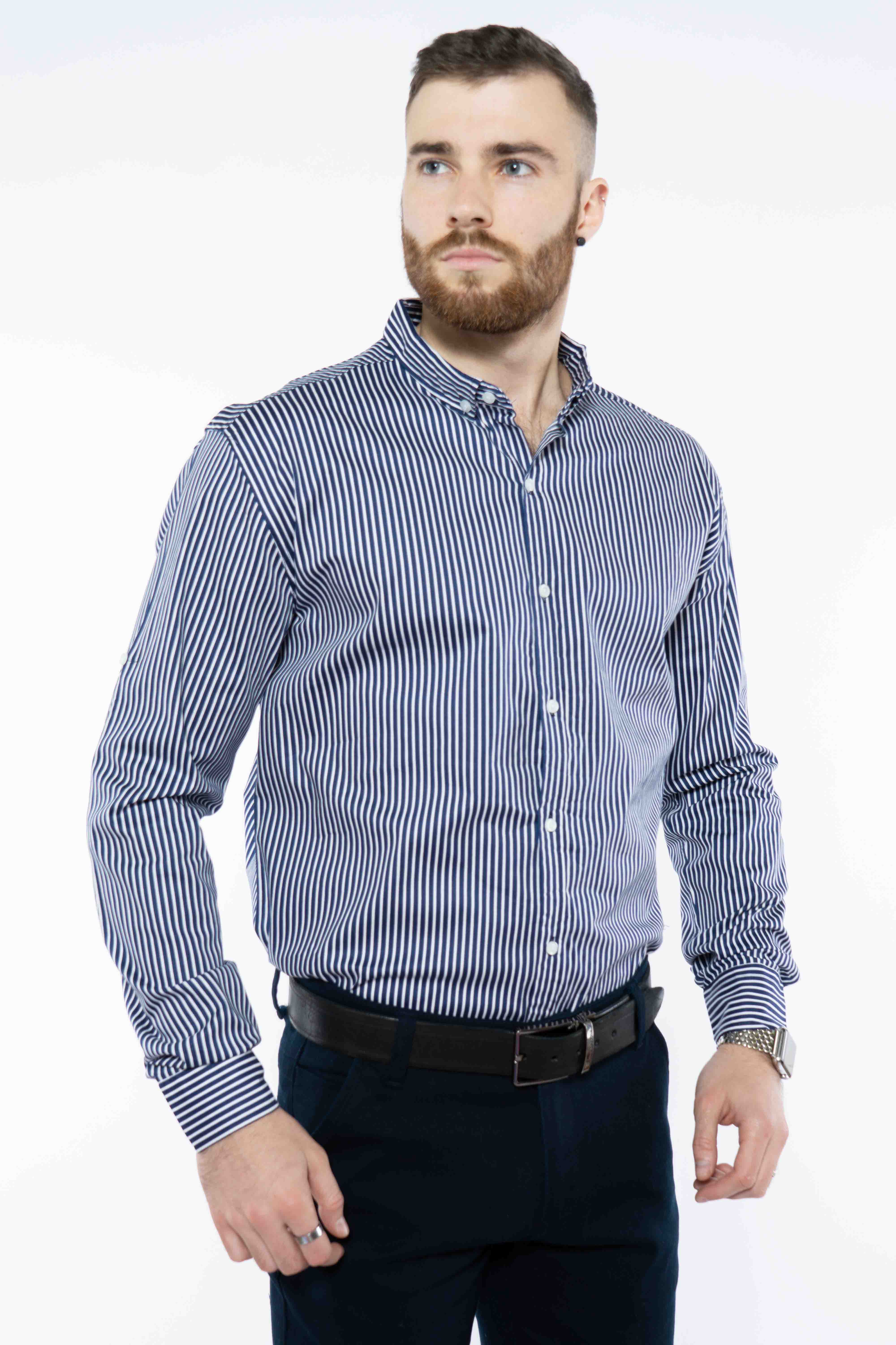

Рубашка в полоску Time of Style 511F054 XXXL Темно-синий/белый