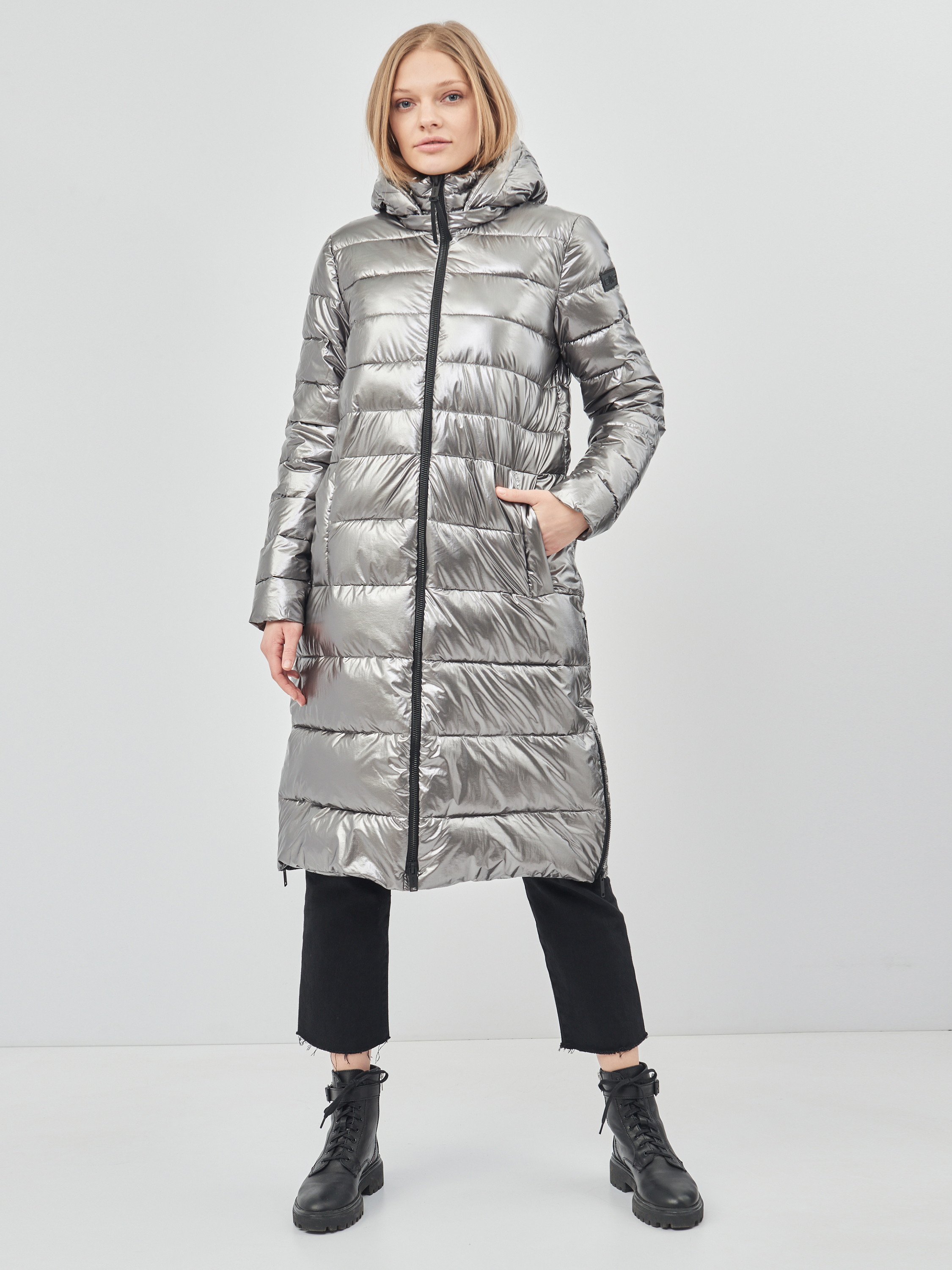 

Куртка CMP Woman Coat Snaps Hood 30K3516-U811 40 Acciaio