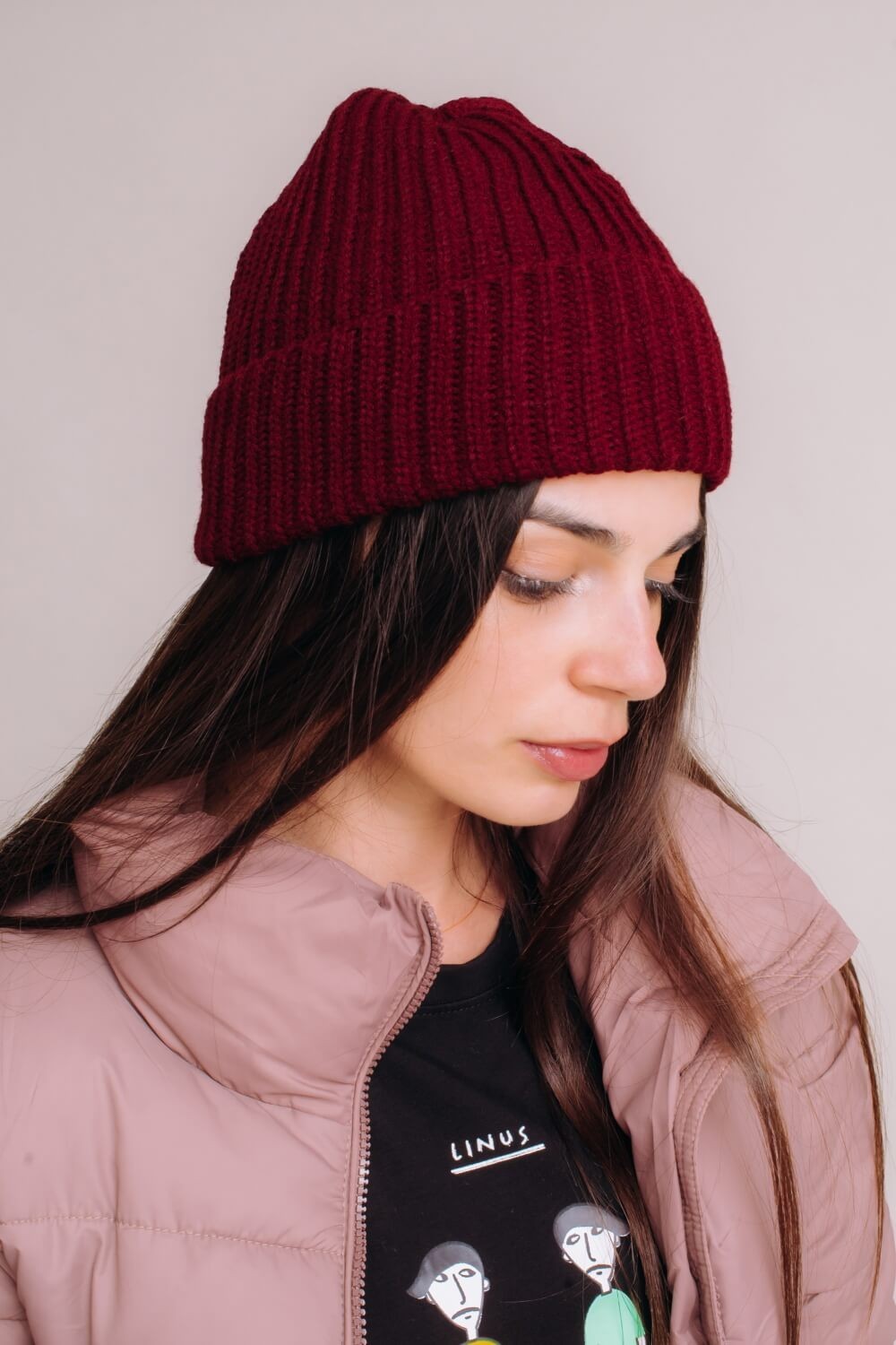 

Шапка roxy beanie BBroom, бордовый