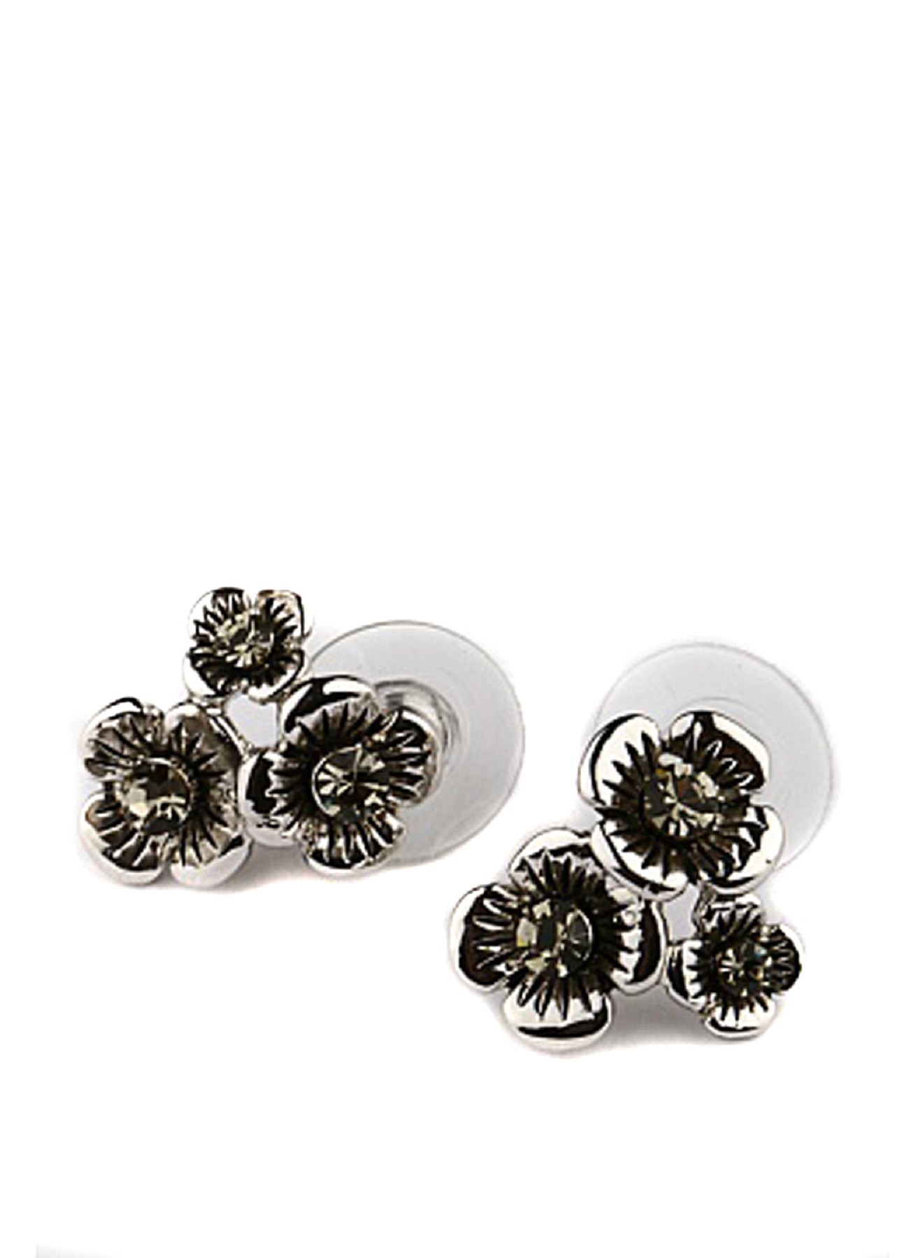 

Пуссеты-гвоздики, покрытые родием, с хрусталем Honey Fashion Accessories