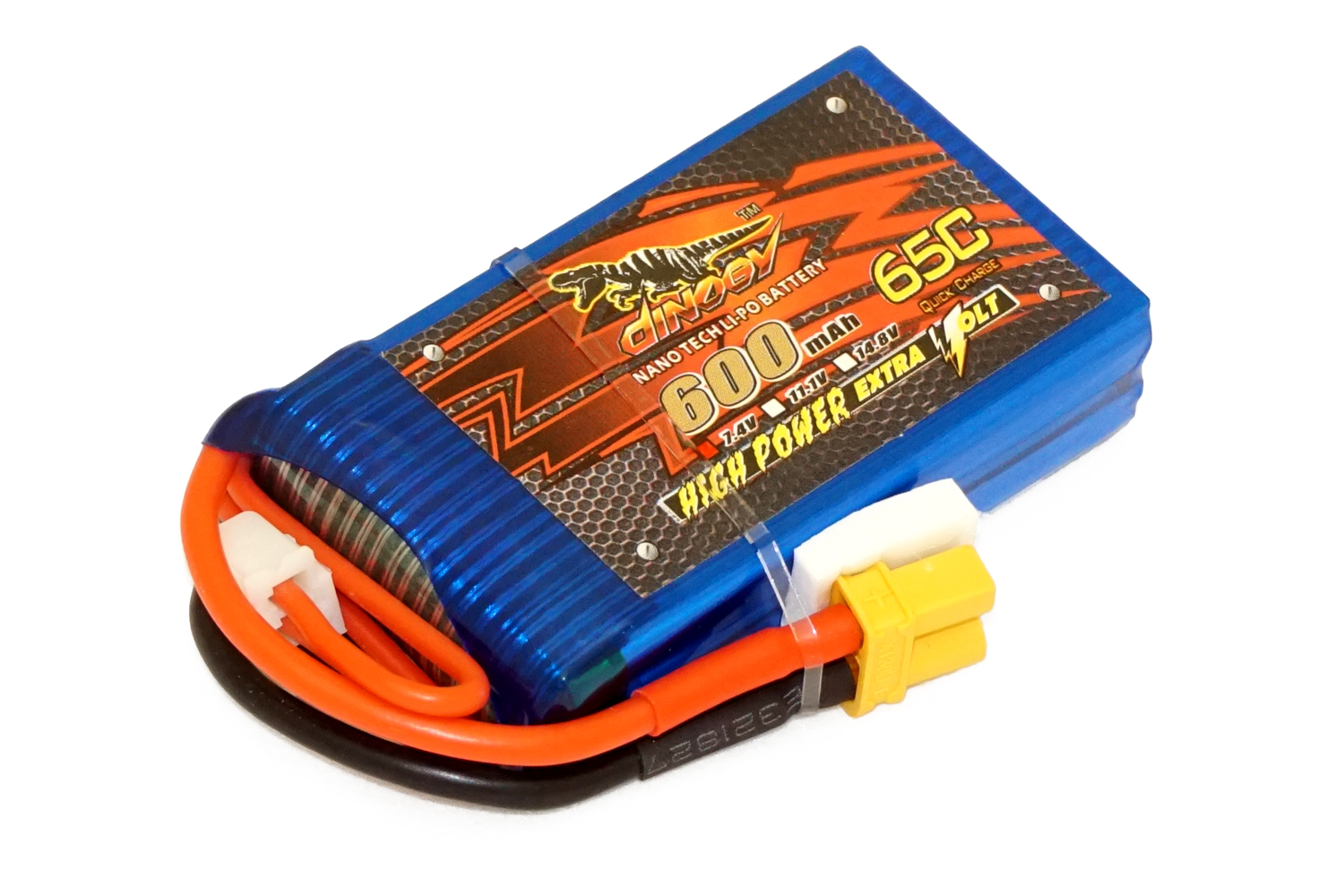 

Аккумулятор полимерно-литиевый Dinogy Li-Pol 600mAh 7.4V 2S 65C XT30 53x30x13мм 29794