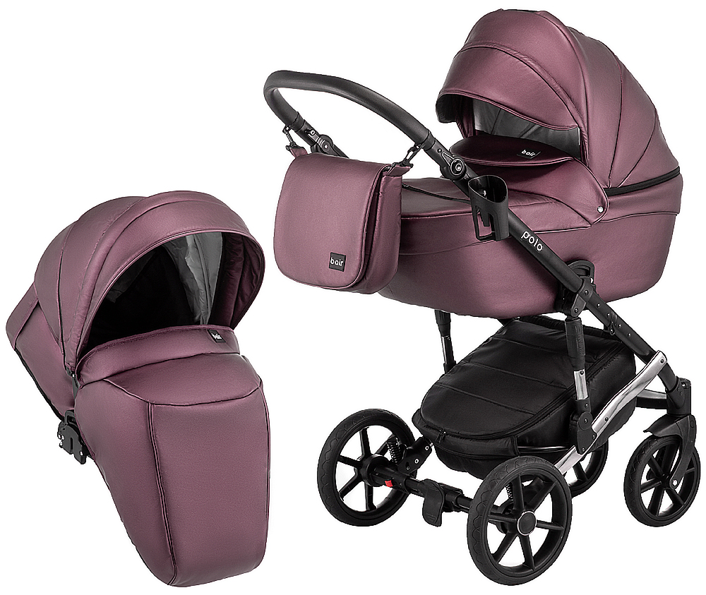 

Коляска 2 в 1 Bair Polo (Silver) кожа 100% 34S. 34018