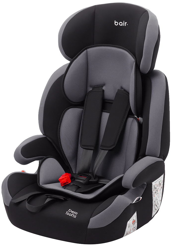 

Автокресло Bair Beta Iso-fix 1/2/3 (9-36 кг) DBI2423 черный - серый. 32893
