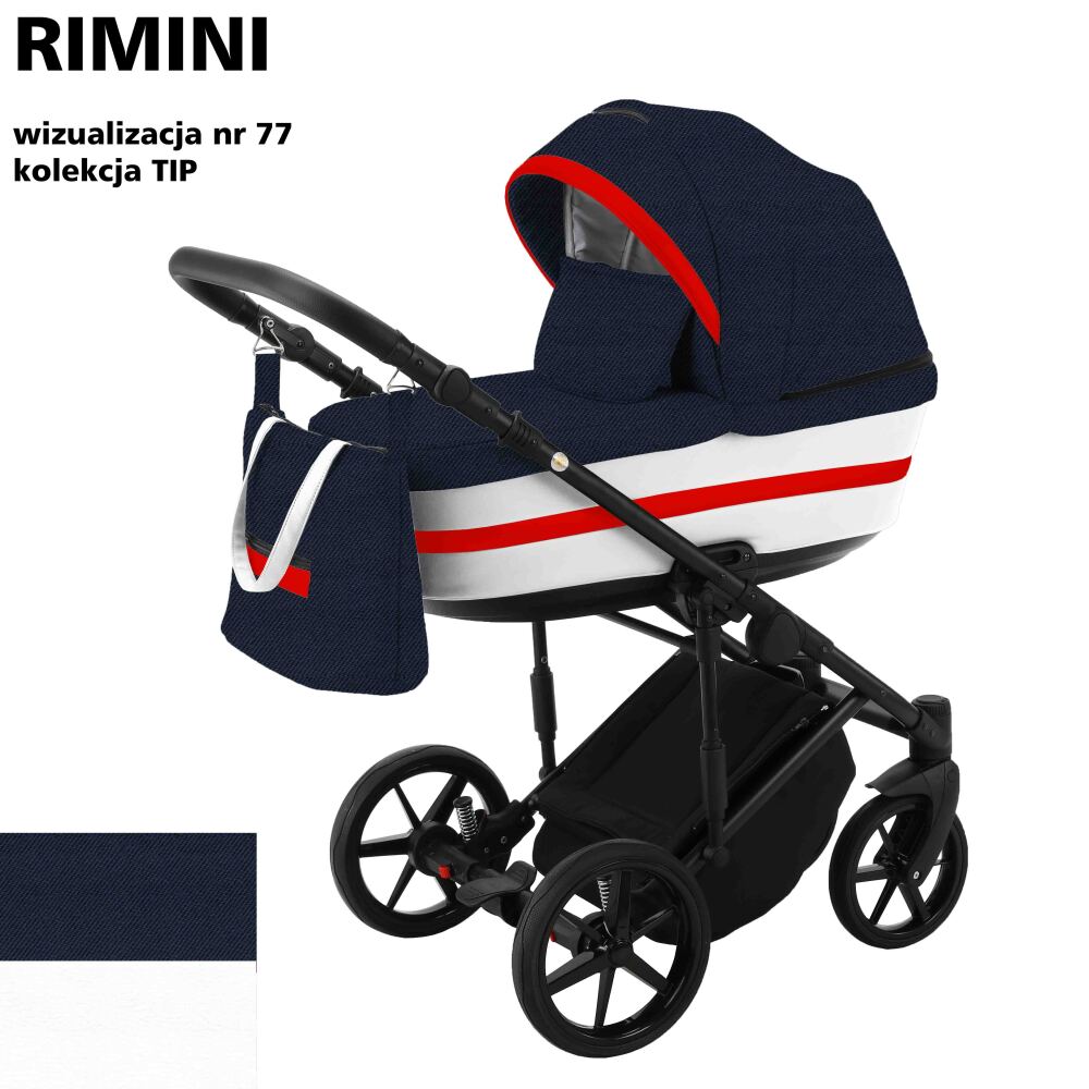

Детская коляска 2 в 1 с люлькой и прогулочная для новорожденных трансформер Adamex Rimini Tip RI-77. 31096