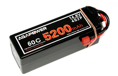 

Аккумулятор AGA POWER Li-Pol 5200mAh 14.8V 4S1P 60C Hardcase 48x47x138мм T-Plug. 30281