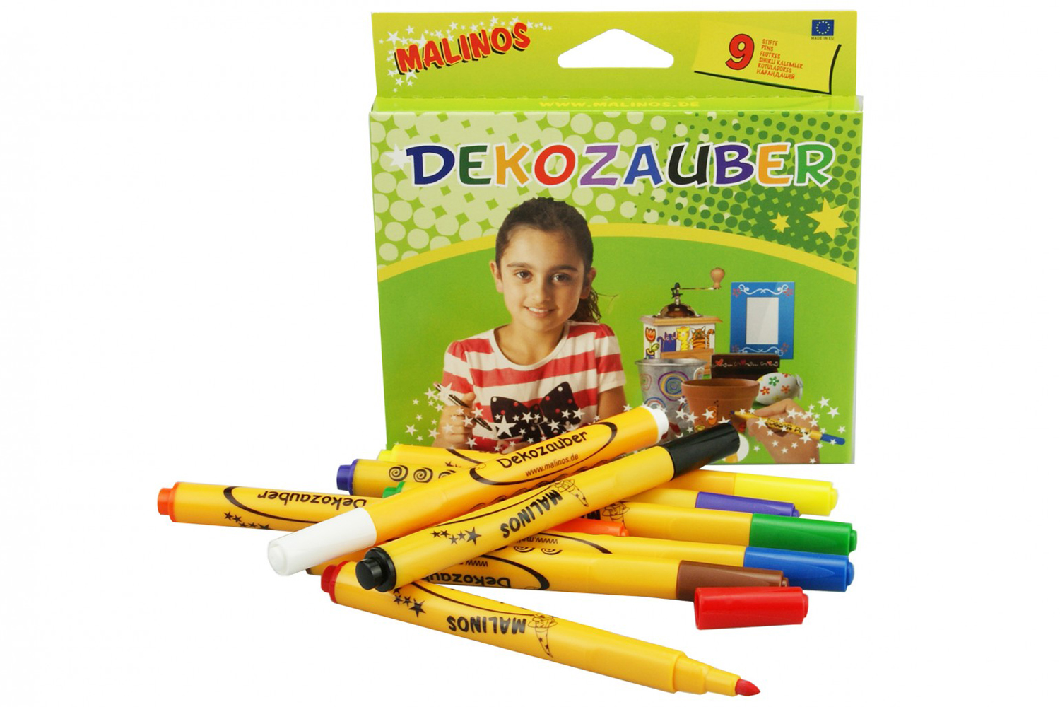 

Набор фломастеров для декорирования MALINOS Dekozauber нестираемые 9 (8+1) шт 30083