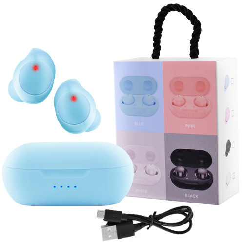 

Беспроводные bluetooth-наушники TWS-08 5.0 с кейсом, blue. 31803