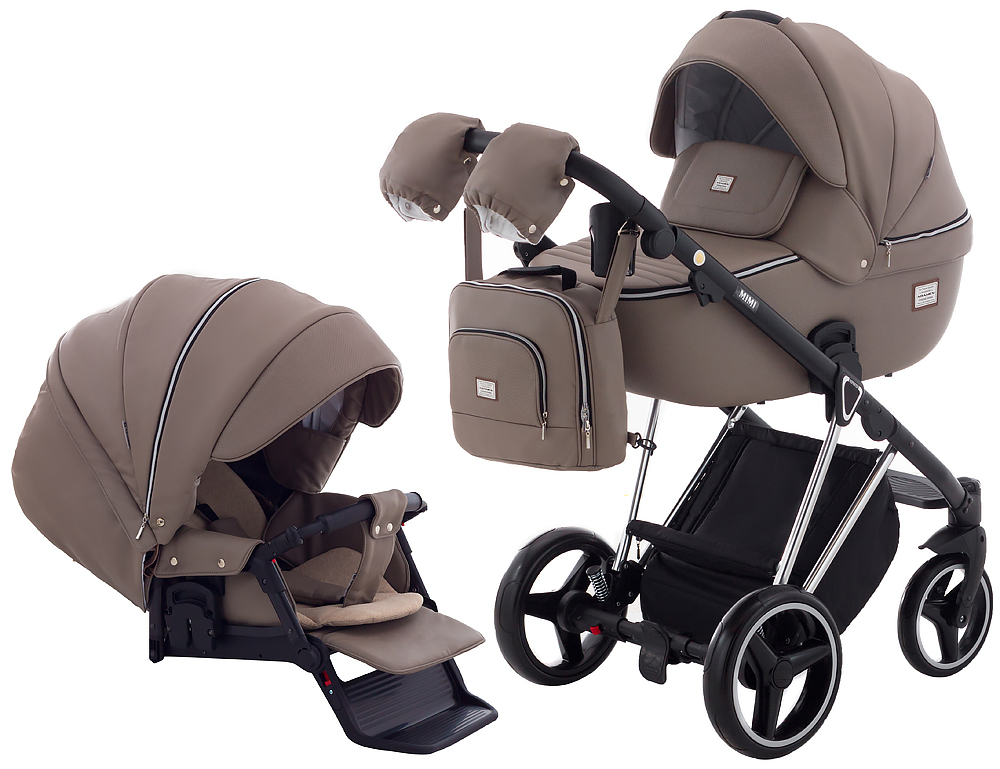 

Коляска 2 в 1 Adamex Mimi Polar (Chrome) кожа 100% CR308 капучино кожа - капучино кожа (выдавленная точка). 33850