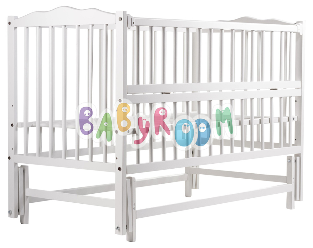 

Кровать Babyroom Веселка маятник, откидной бок DVMO-2 бук белый. 34039