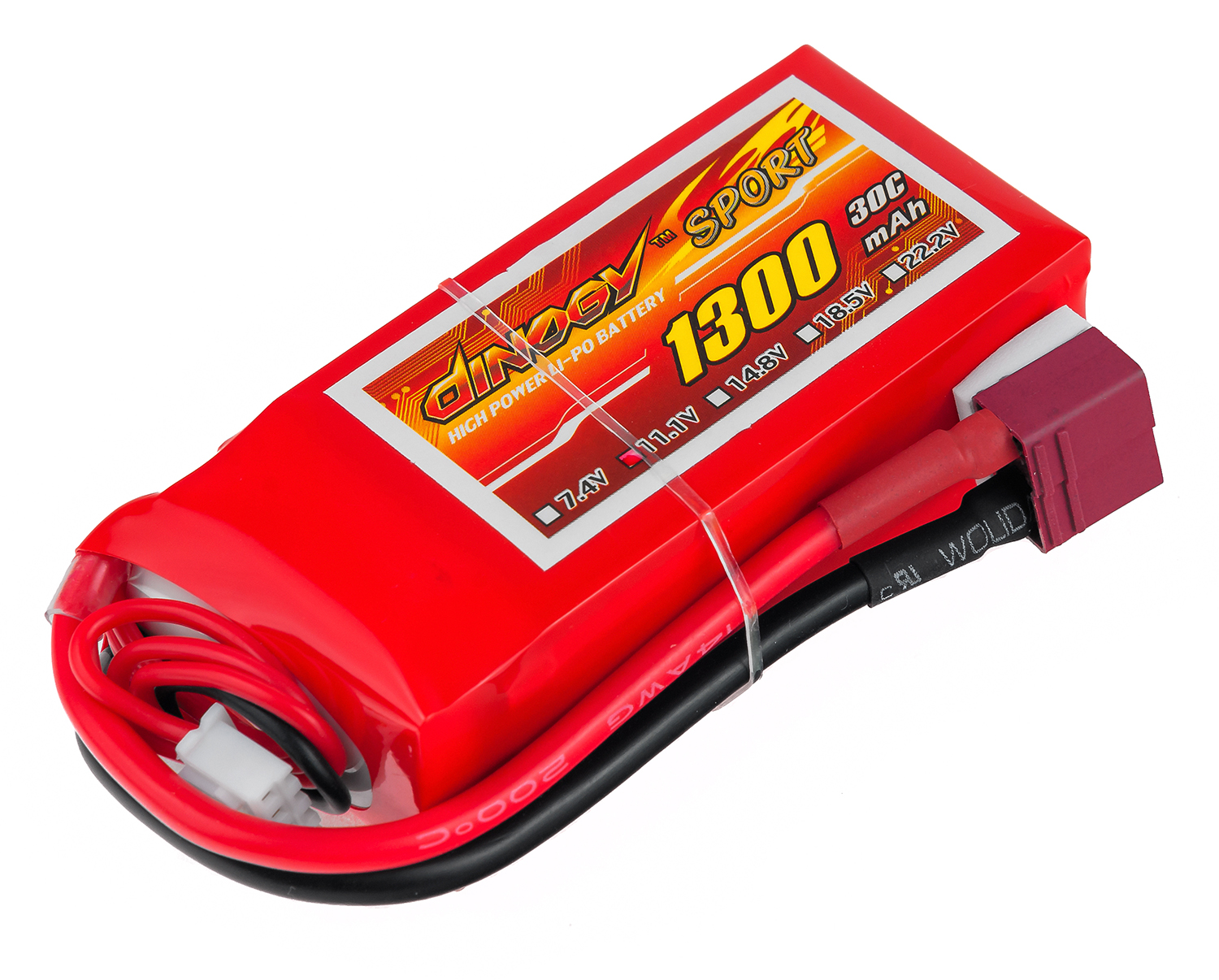 

Аккумулятор полимерно-литиевый Dinogy Li-Pol 1300mAh 11.1V 3S 30C 22x35x75мм T-Plug 29760