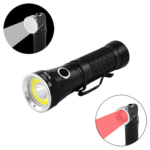

Фонарь Poliсe 1822-T6+COB (White+Red), ЗУ 220V/12V, 1x18650/3xAAA,магнит, поворот на 90, Box. 32358