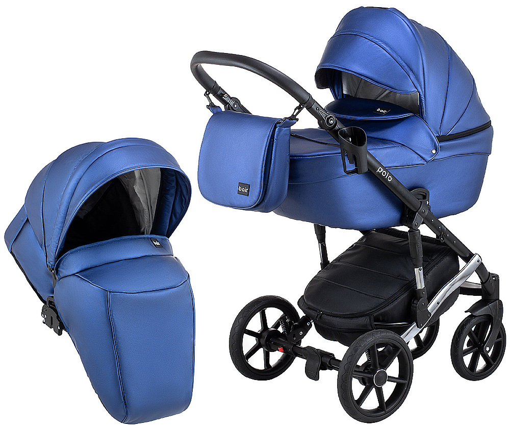 

Коляска 2 в 1 Bair Polo (Silver) кожа 100% 38S. 34019