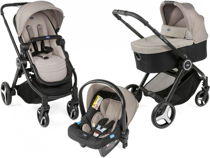 

Универсальная коляска 3 в 1 Chicco Trio Best Friend+ Light Бежевая (79421.76)