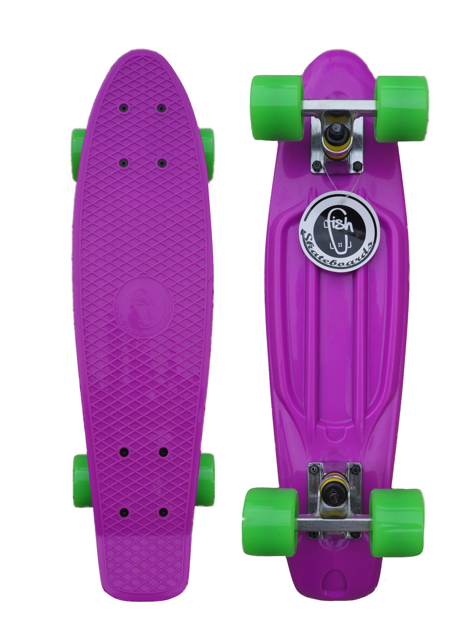 

Скейт Пенни Борд Penny Fish Skateboards 22" Фиолетовый, салатовые колеса