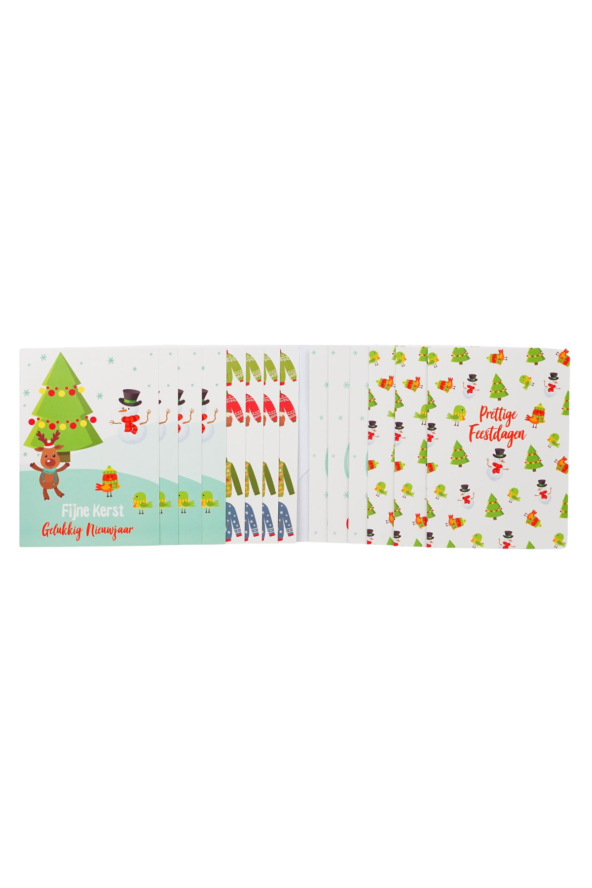 

Набор новогодних открыток с конвертами 14 шт Christmas gifts белый-разноцветный K23-110407