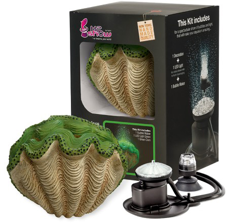 

Декорация с аэратором и подсветкой Hydor H2SHOW KIT GREEN CLAM 13 x 13 x 14 cм