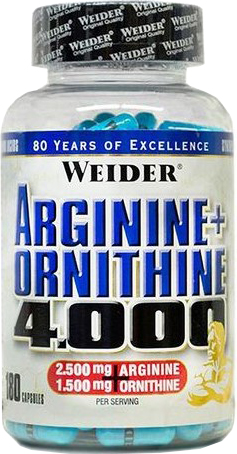 

Аминокислота Weider Arginine+Ornithine 4000 180 капсул (4044782316405)