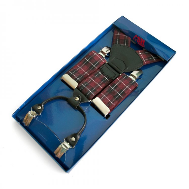 

Подтяжки Gofin suspenders Y Образные Cтрейч-ткань Вишневые (Pu-0433) 5383389