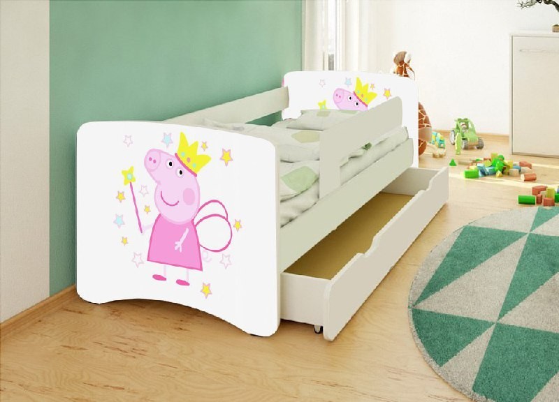 

Ліжко дитяче Happy Baby Свинка Пепа 80*170 з шухлядою та бортиком