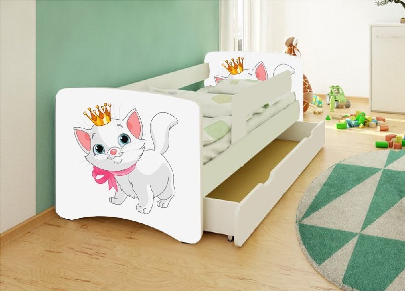

Ліжко дитяче Happy Baby Котик 90*190 з шухлядою та бортиком