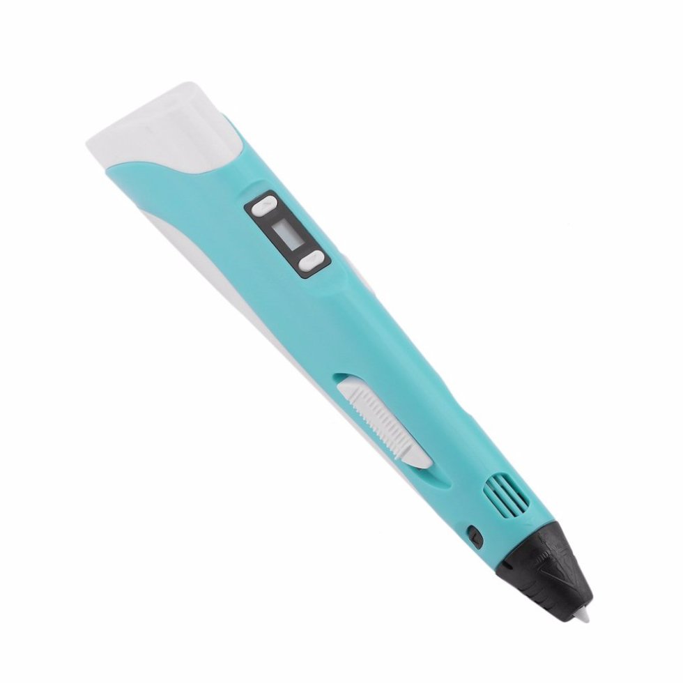 

3D ручка ICT с экраном 3d Pen-2 + пластик голубая