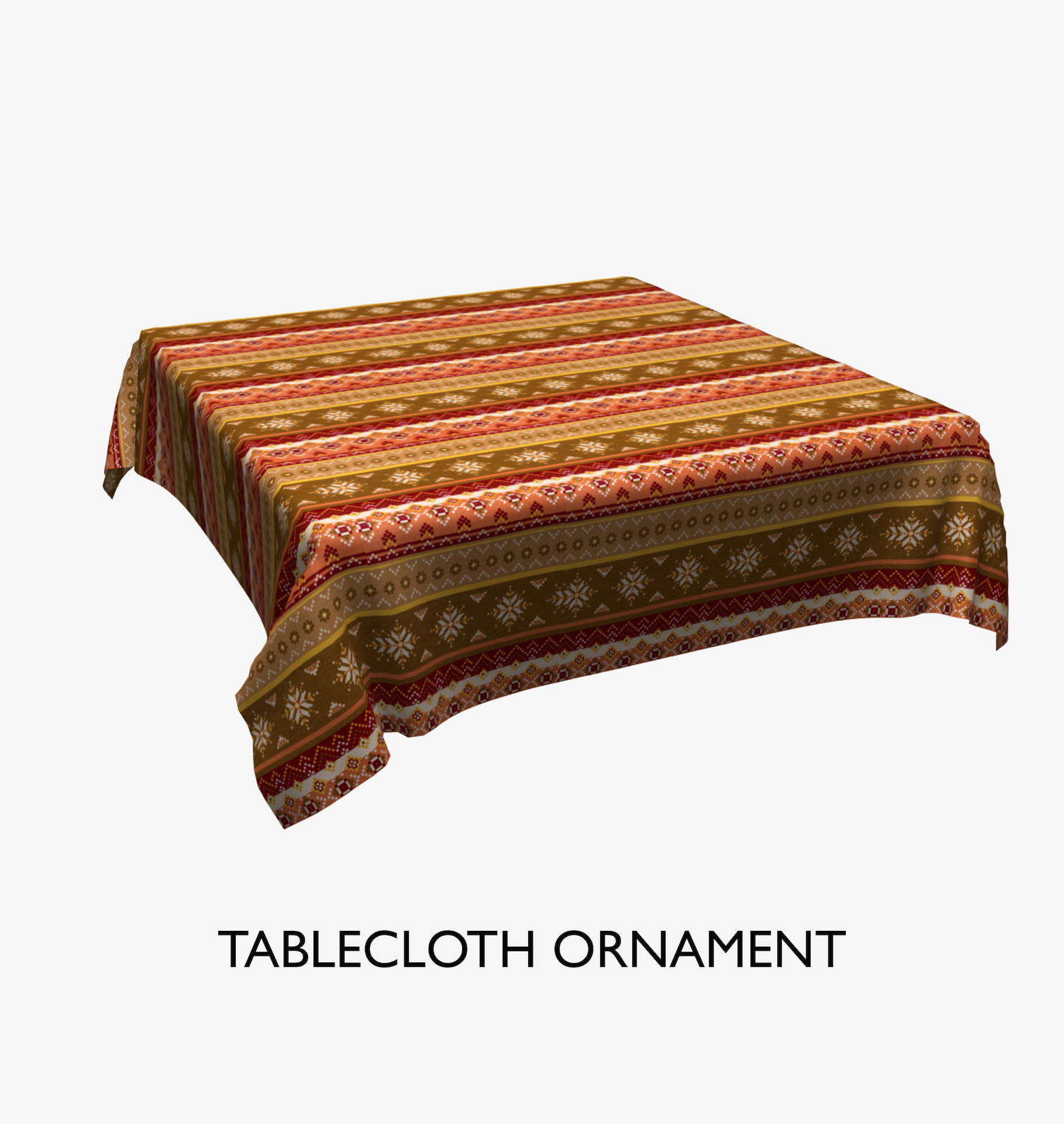 

Скатерть на стол из ткани хлопок узором бежевого коричневого и красного цвета с тефлоном BIG YETI 140х240 см (sk-071294v3)