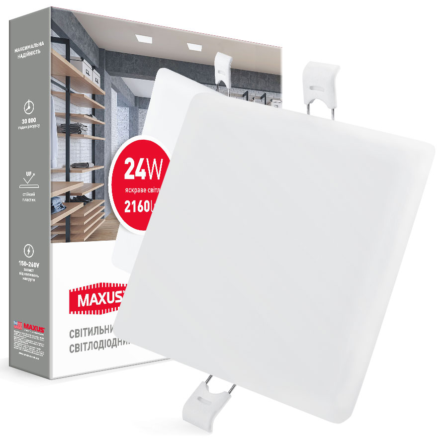 

Точечный светильник MAXUS SP EDGE 24W 4100К квадрат (1-MSP-2441-S)