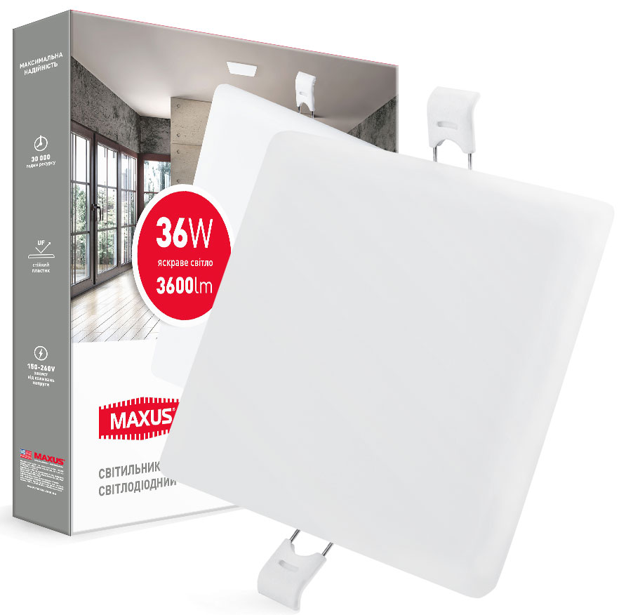 

Точечный светильник MAXUS SP EDGE 36W 4100К квадрат (1-MSP-3641-S)