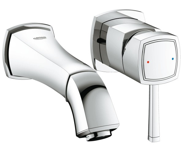 

Смеситель для раковины однорычажный настенный Grohe на два отверстия GRANDERA 19929000 (25467)