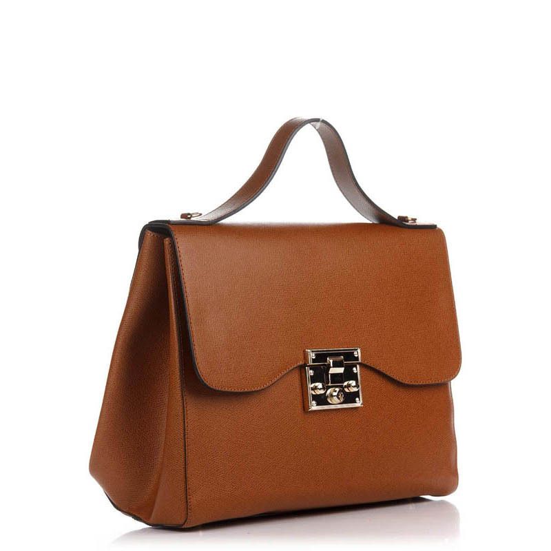 

Женская кожаная сумка Italian bags Коньячный