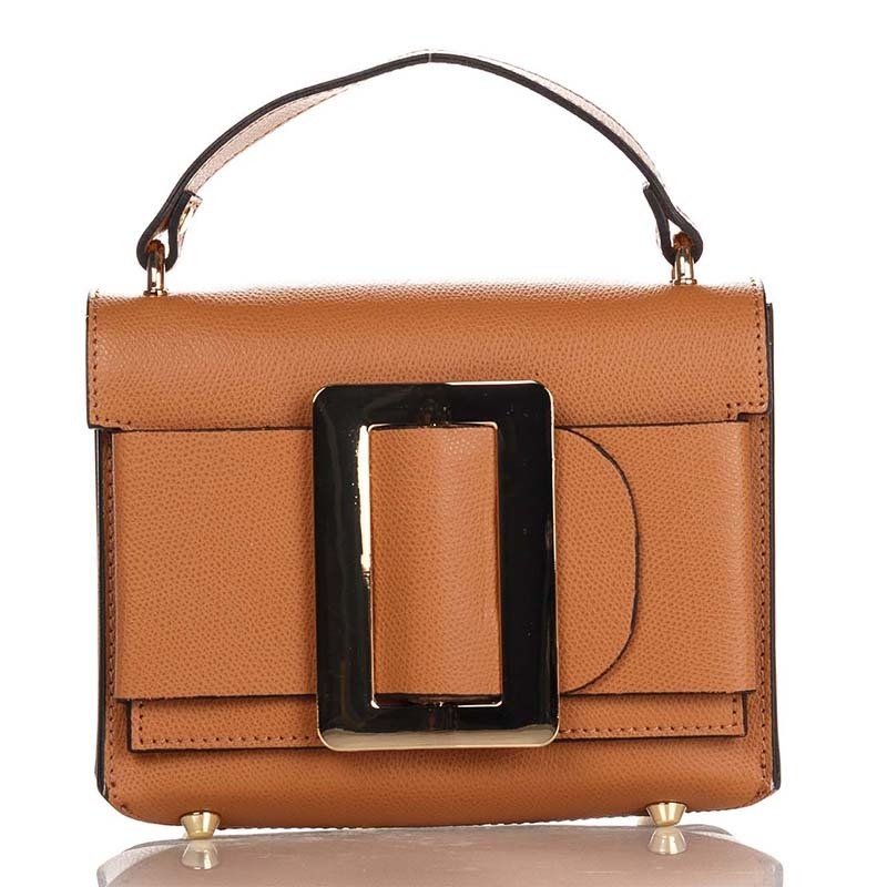 

Женская кожаная сумка Italian bags Коньячный
